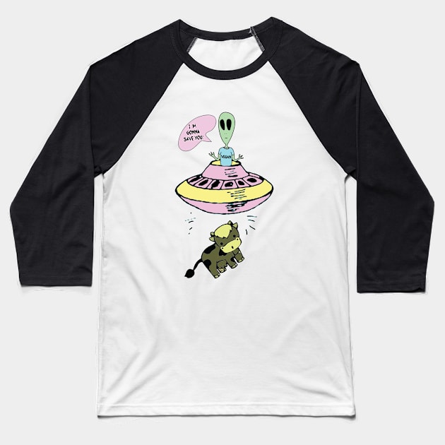 Vegan Alien Baseball T-Shirt by LOJAEGLENCE